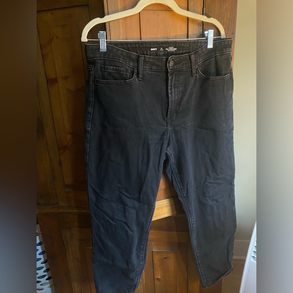 Old navy - High Rise OG Straight black denim - size 12 petite